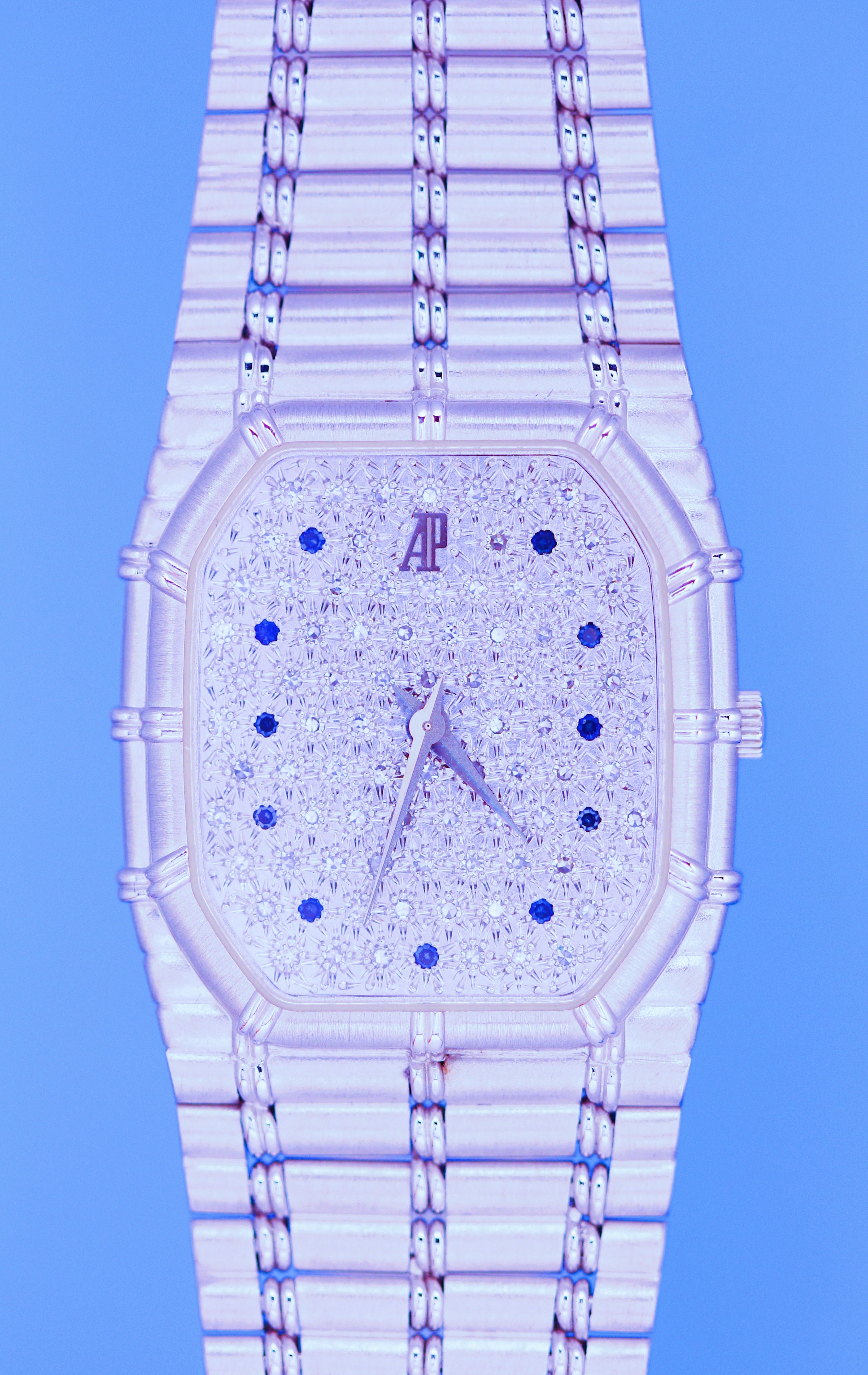 Audemars Piguet Bamboo - White Gold + Diamond + Blue Sapphire Dial