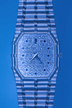 Audemars Piguet Bamboo — 18k White Gold, Pavé Diamond Dial & Blue Sapphire Markers . maison raksha