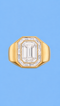 Emerald Cut Signet Ring - Diamond
