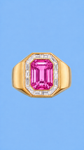 Emerald Cut Signet Ring - Sapphire