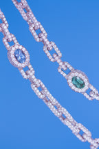360 Link Diamond + Oval Blue Sapphire