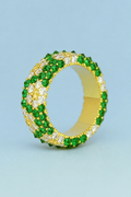 "Daisy In The Grass" Ring Green Tsavorite Garnet