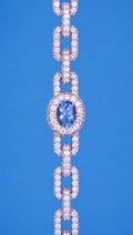 360 Link Diamond + Oval Blue Sapphire