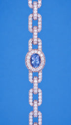 360 Link Diamond + Oval Blue Sapphire