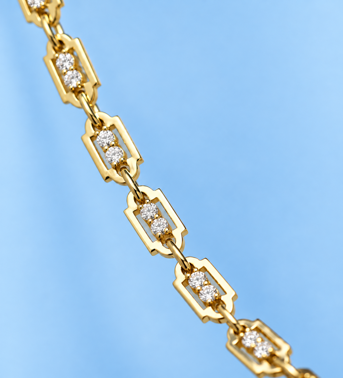 Milano Link Full Blue Sapphire Necklace