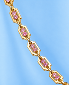 Milano Link Full Pink Sapphire Necklace
