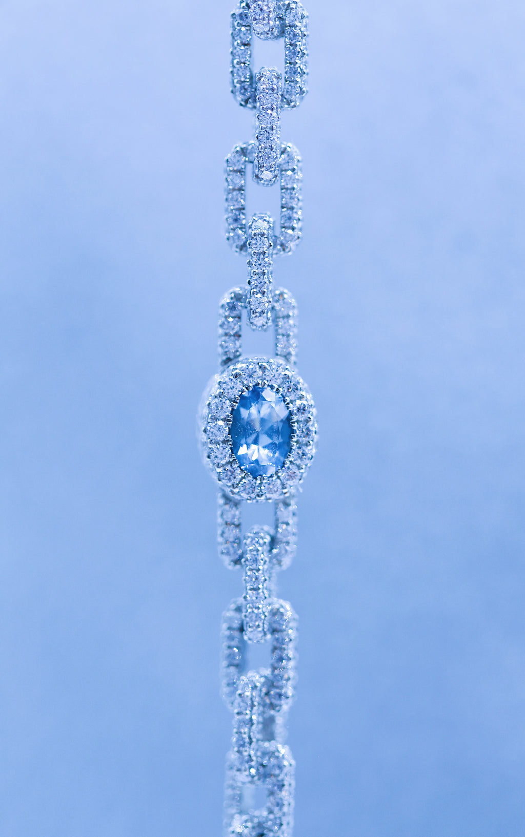 360 Link Diamond + Oval Blue Sapphire