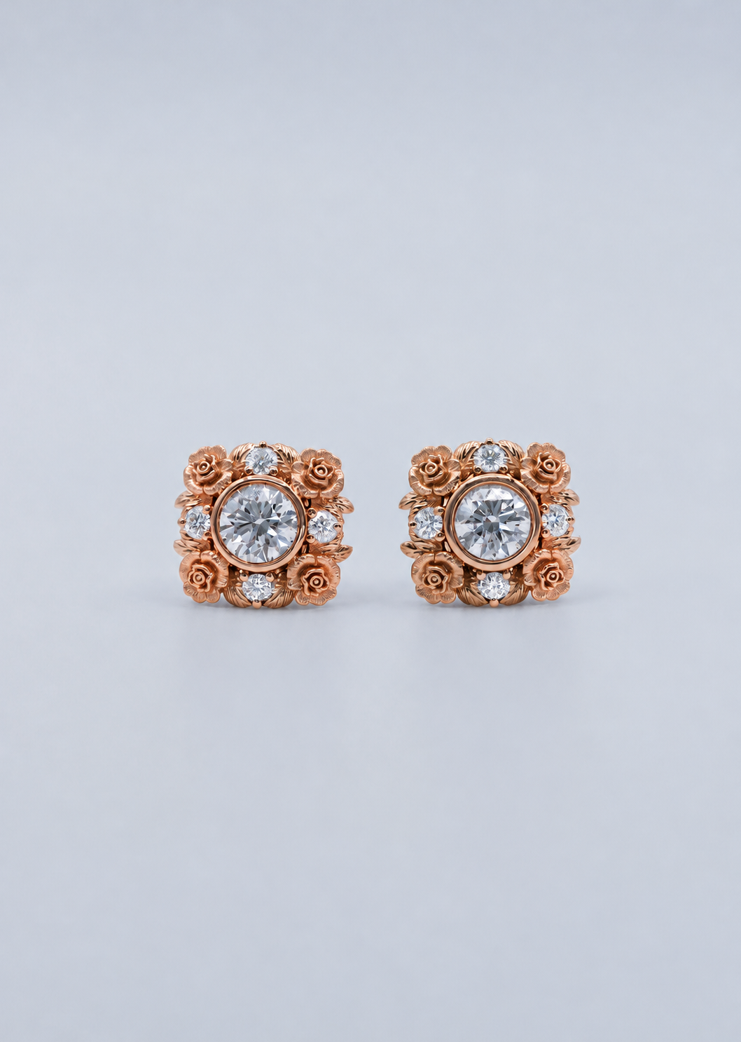 La Rosa Stud Earrings Rose Gold