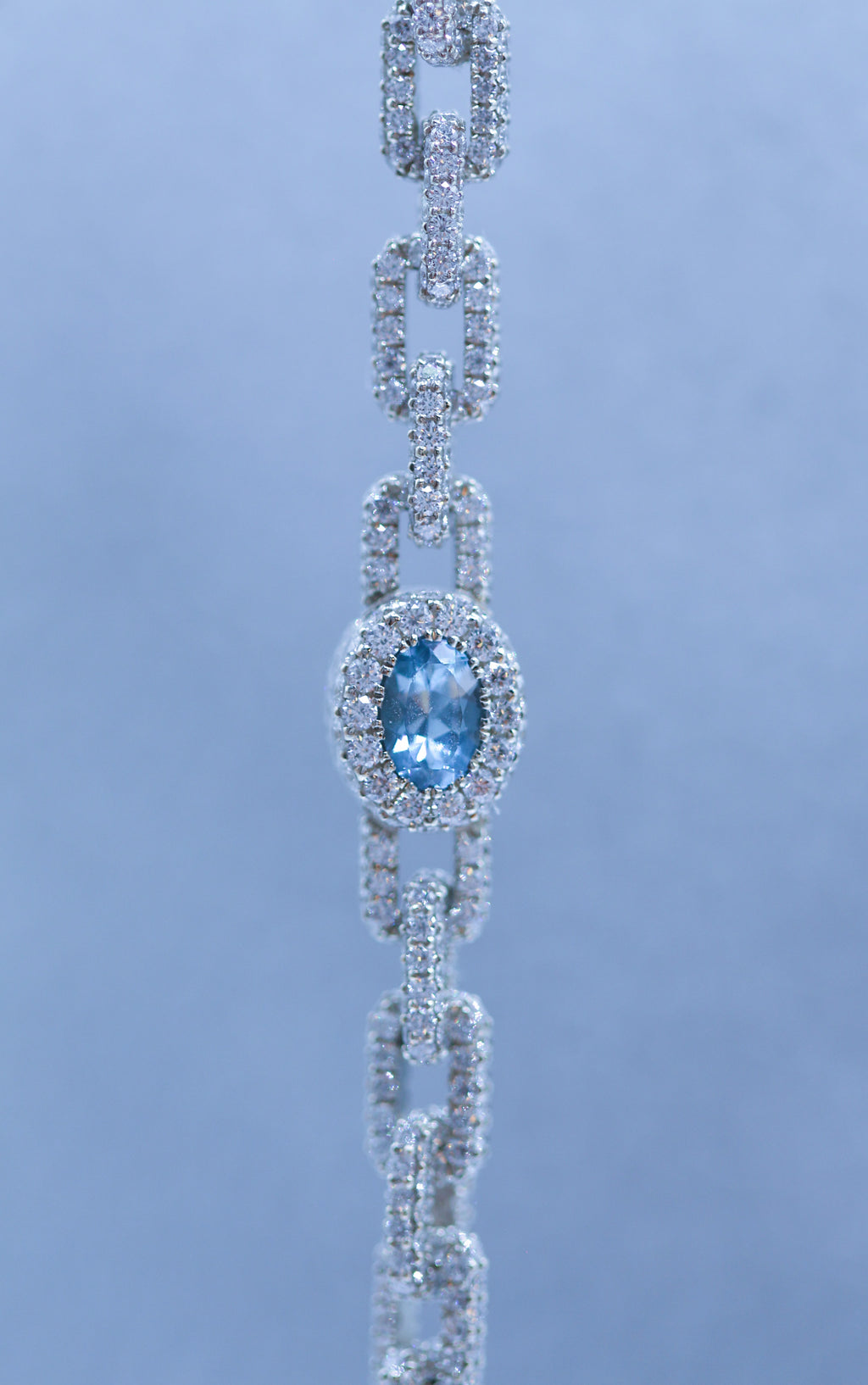 360 Link Diamond + Oval Blue Sapphire