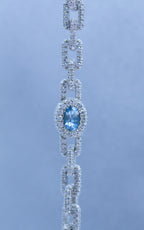 360 Link Diamond + Oval Blue Sapphire