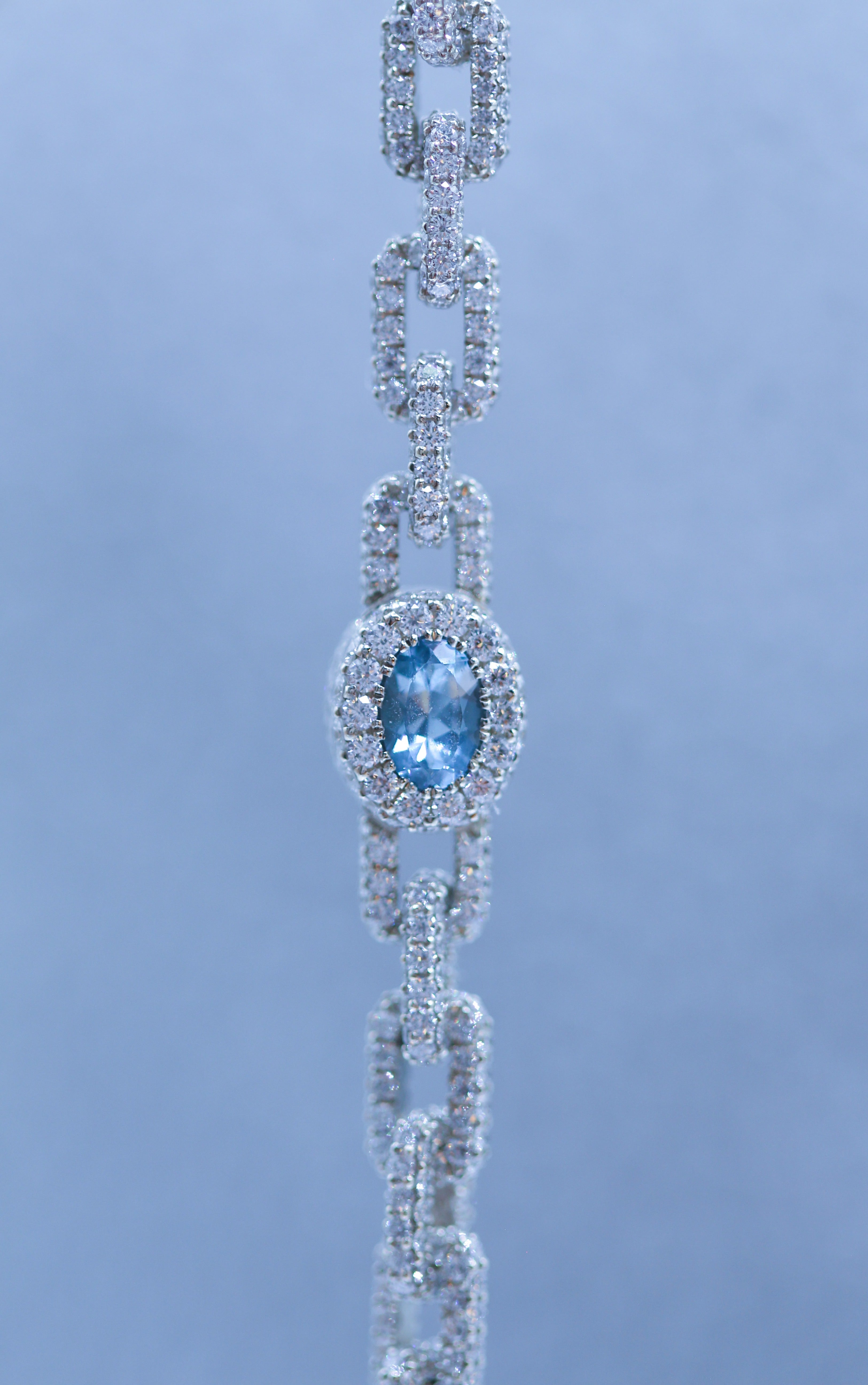 360 Link Diamond + Oval Blue Sapphire