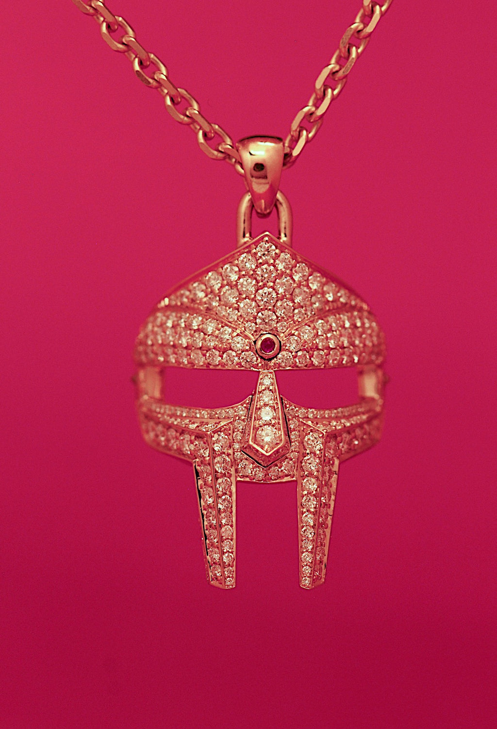 DOOM Pendant Yellow Gold + Diamond + Ruby Third Eye