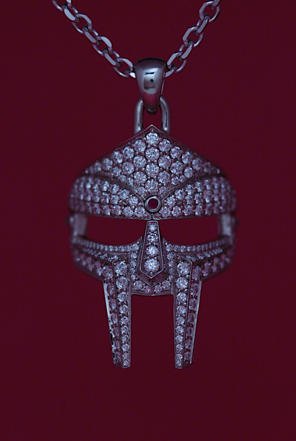 DOOM Pendant White Gold + Diamond + Ruby Third Eye