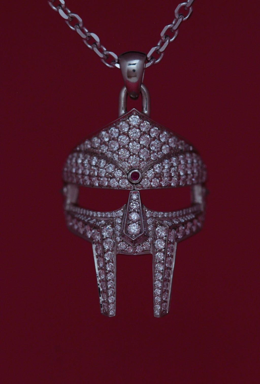 DOOM Pendant White Gold + Diamond + Ruby Third Eye