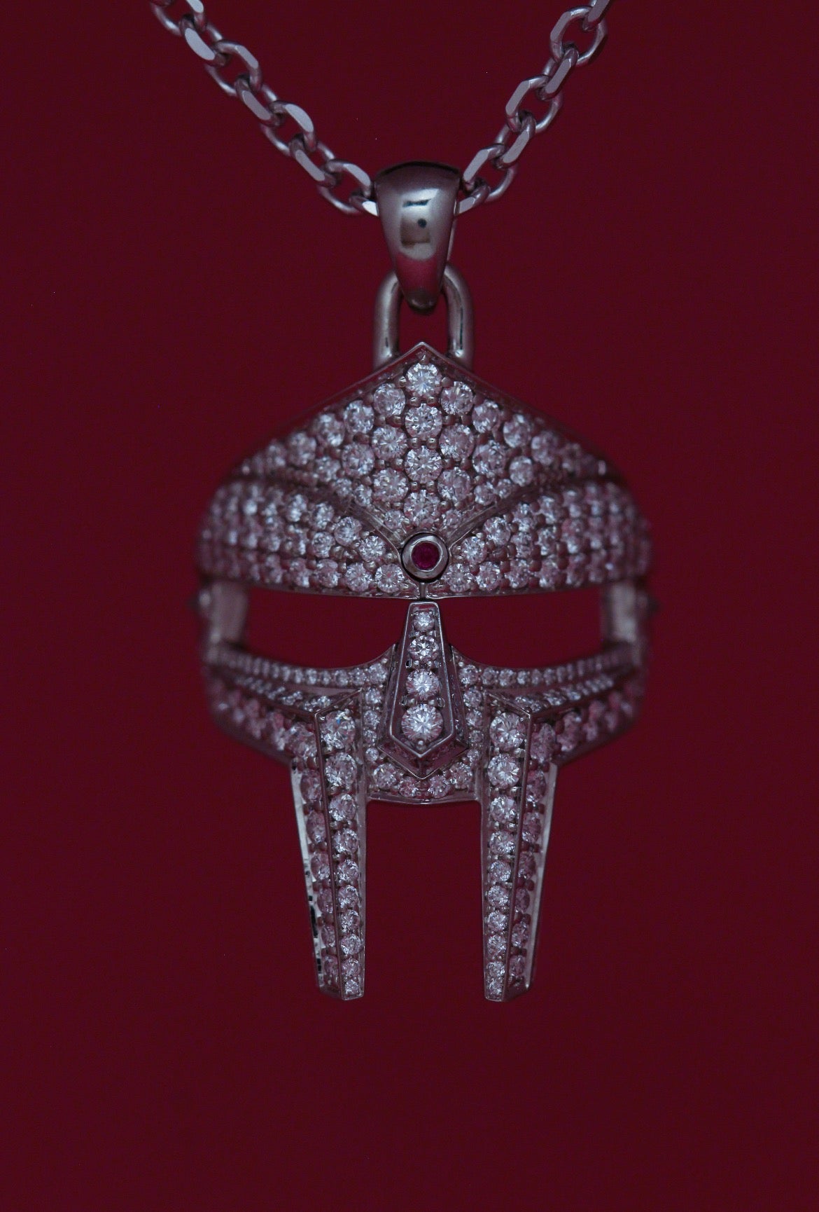 DOOM Pendant White Gold + Diamond + Ruby Third Eye