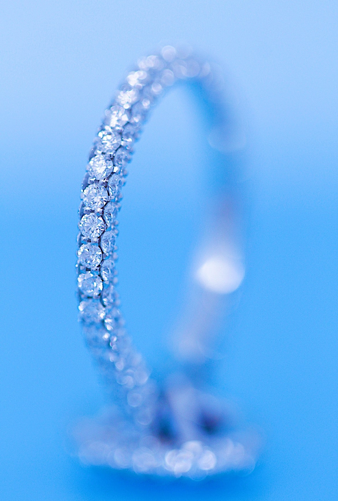 Oval Blue Sapphire Engagement Ring Diamond Halo + 2 Sided Pave Halo + 3 sSided Pave Band