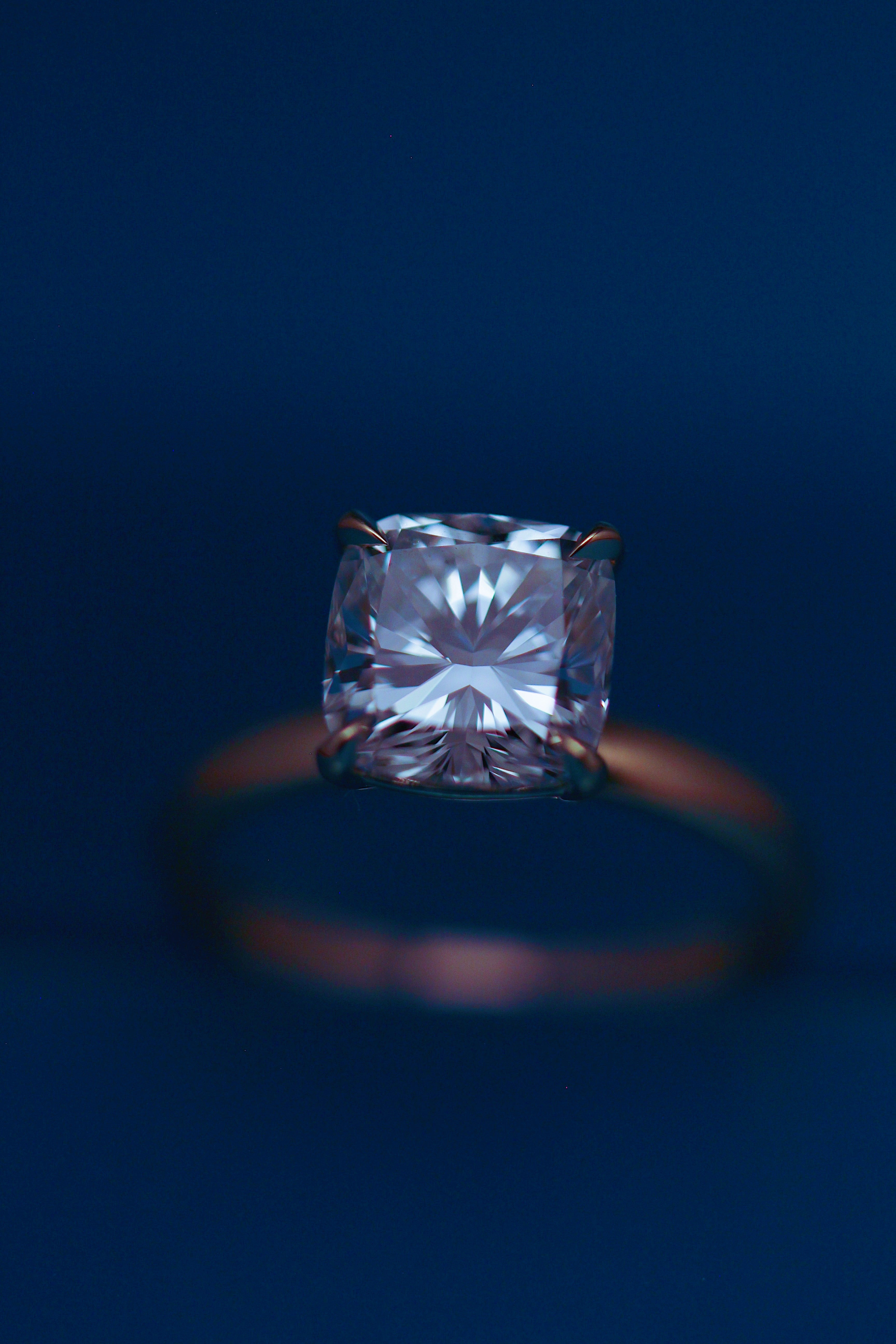 Claw Set Cushion Cut Diamond Engagement Ring