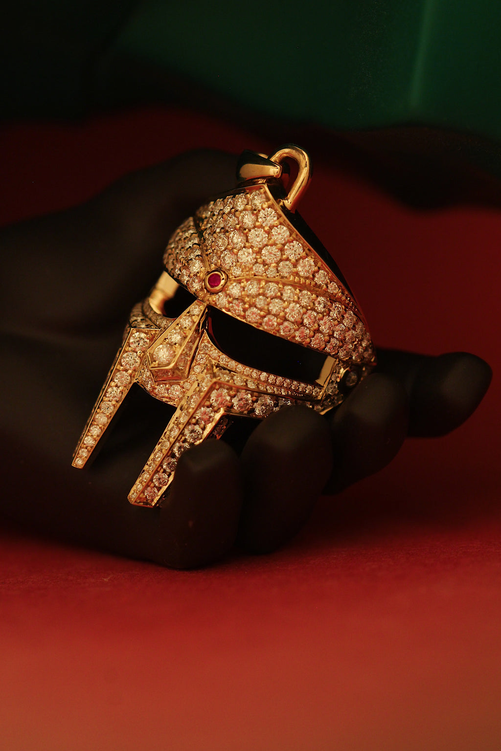 DOOM Pendant Yellow Gold + Diamond + Ruby Third Eye