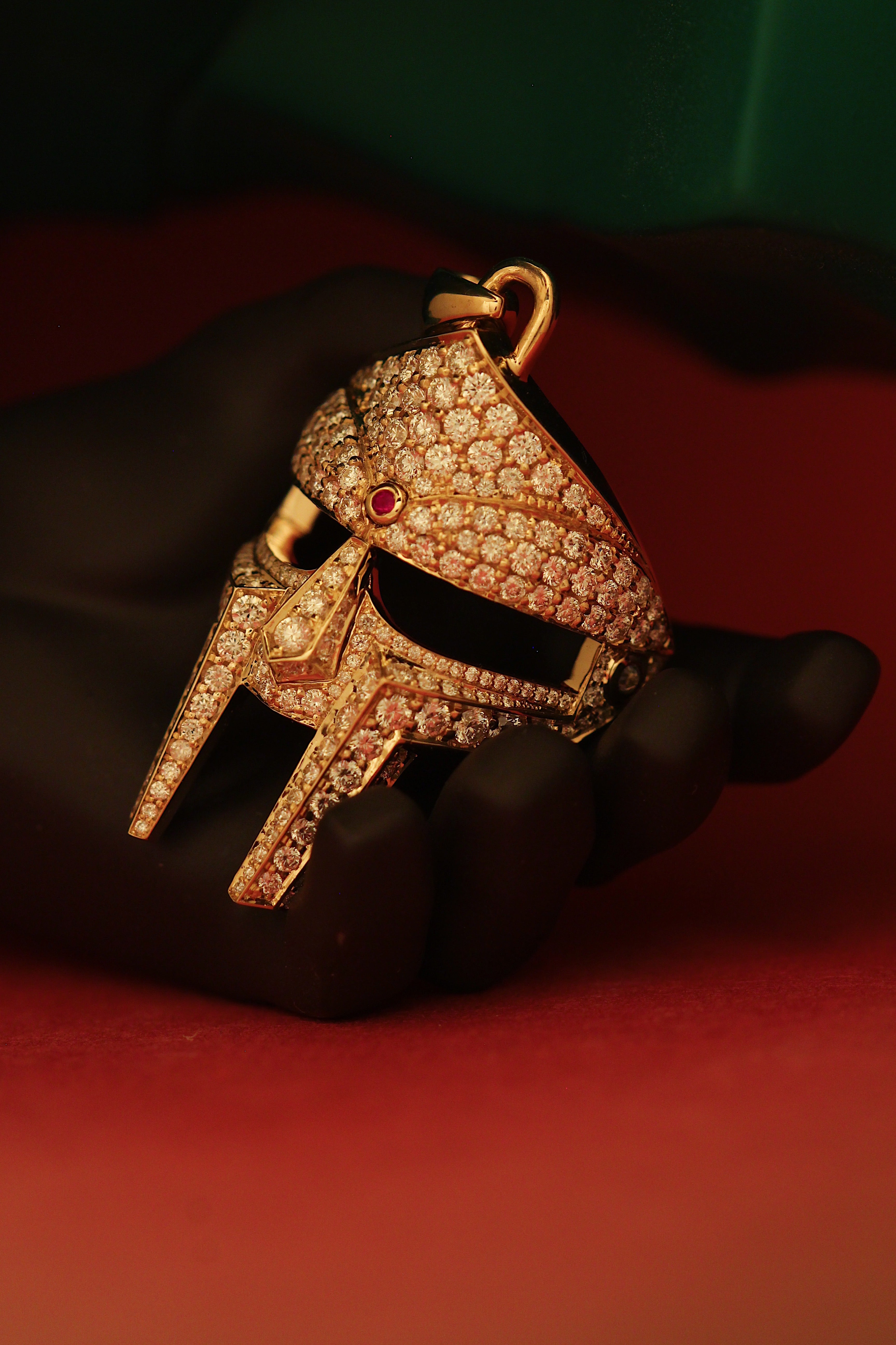DOOM Pendant Yellow Gold + Diamond + Ruby Third Eye