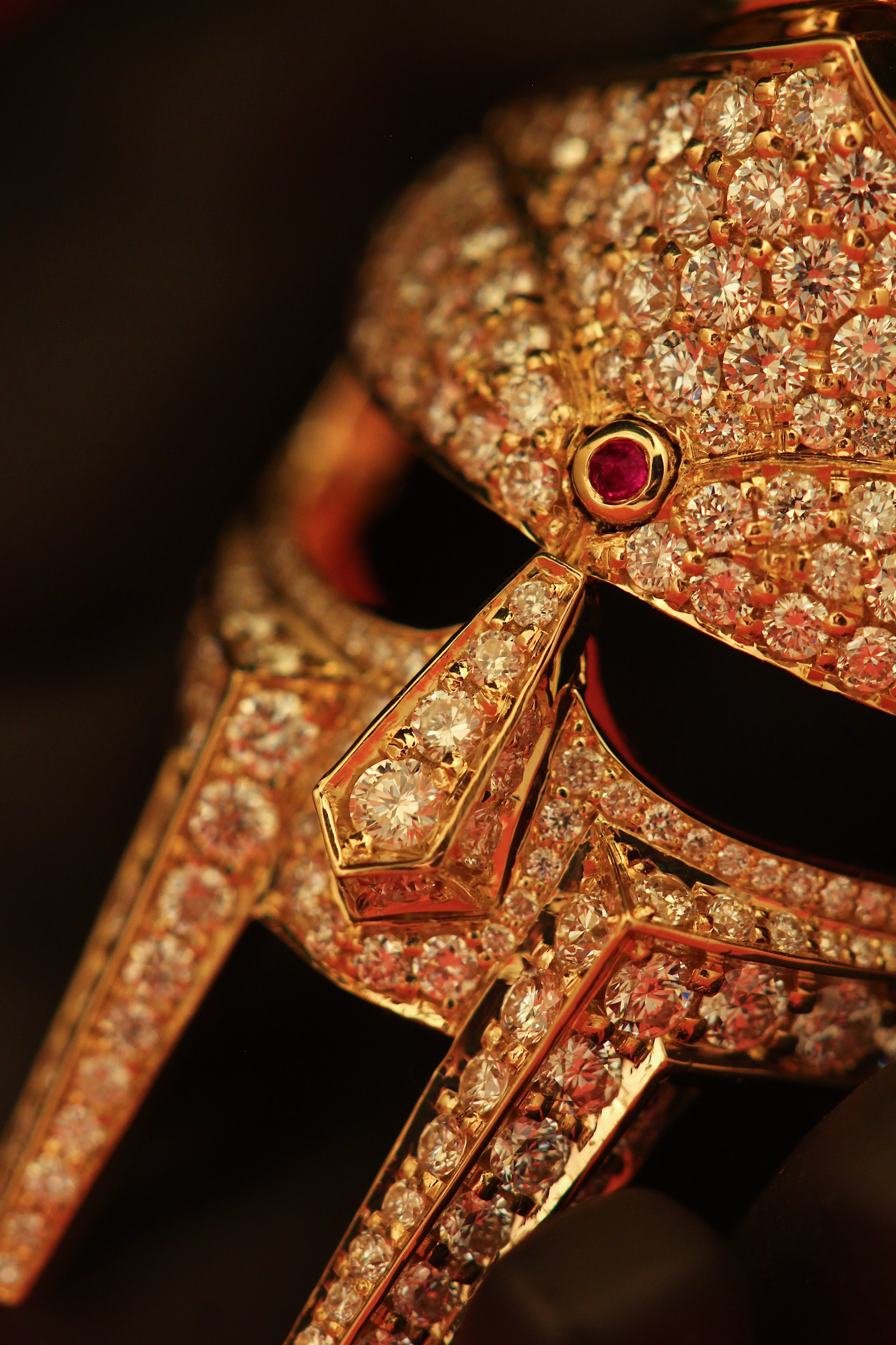 DOOM Pendant Yellow Gold + Diamond + Ruby Third Eye