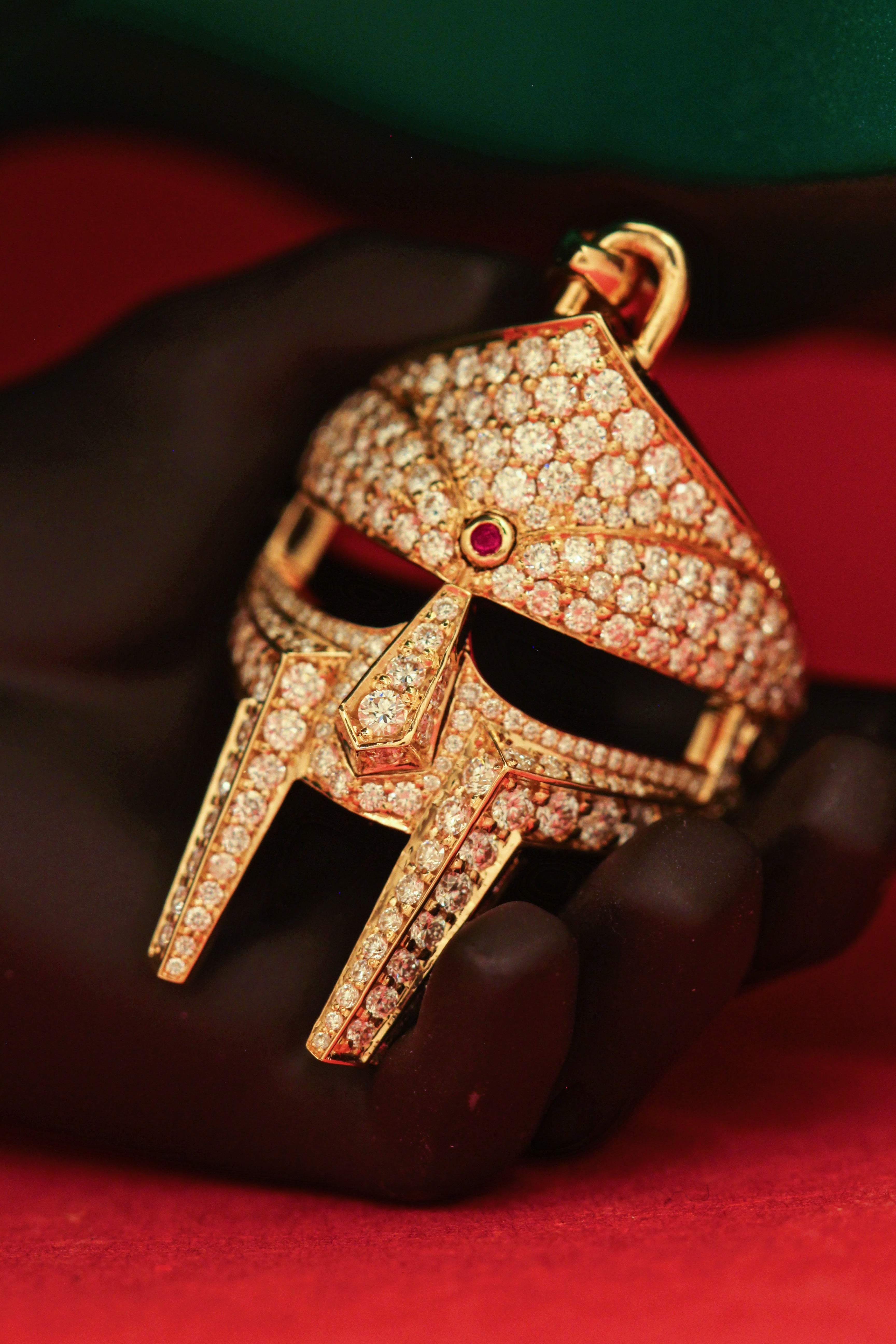 DOOM Pendant Yellow Gold + Diamond + Ruby Third Eye