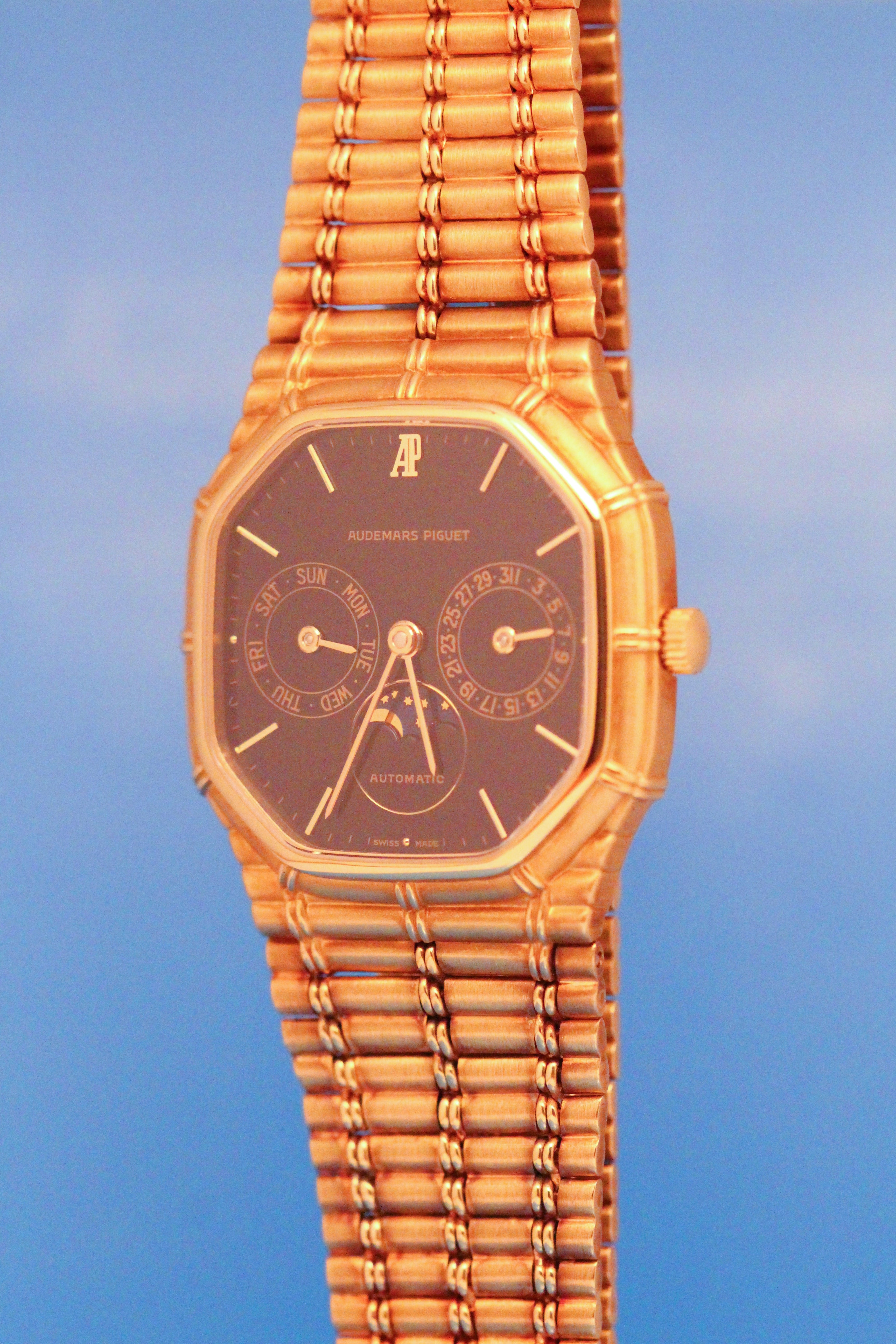 Audemars Piguet Bamboo Day-Date Moonphase Black Lacquer Dial