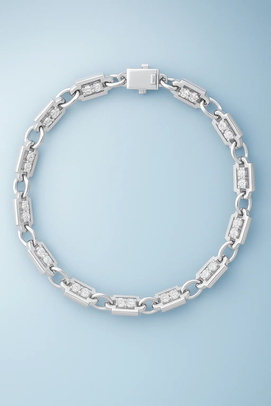 Milano Link Bracelet White Gold Diamond