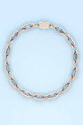 Milano Link Bracelet Aquamarine Baguette