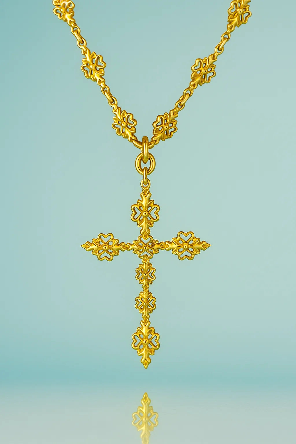 Kensington Link Cross Yellow Gold