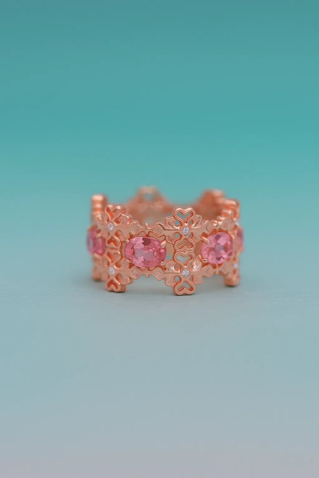 Kensington Link Crown Ring - Pink Sapphire