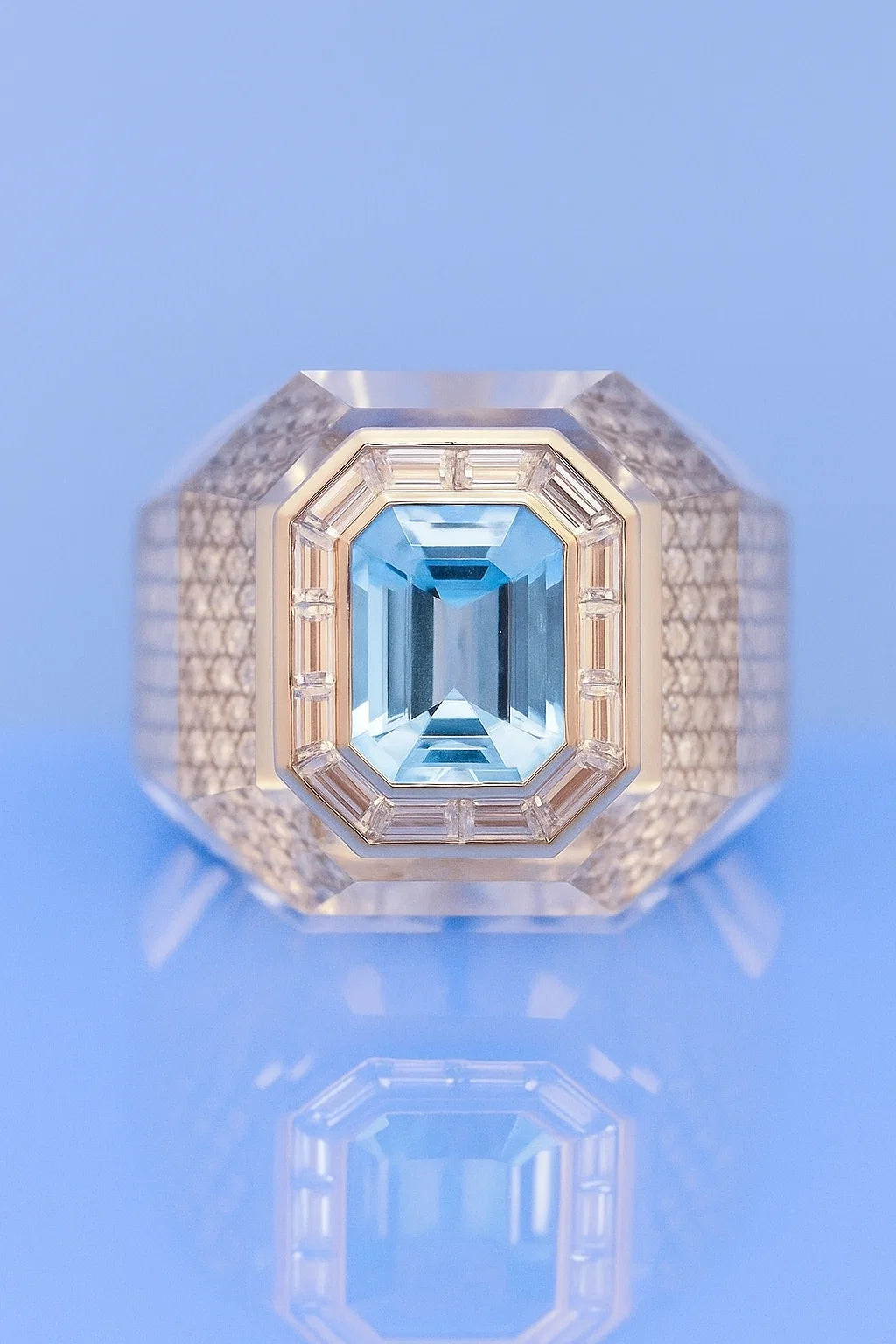 MR White Sapphire + Aquamarine