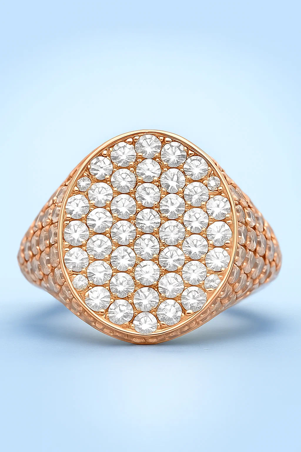 Diamond Oval Signet Ring