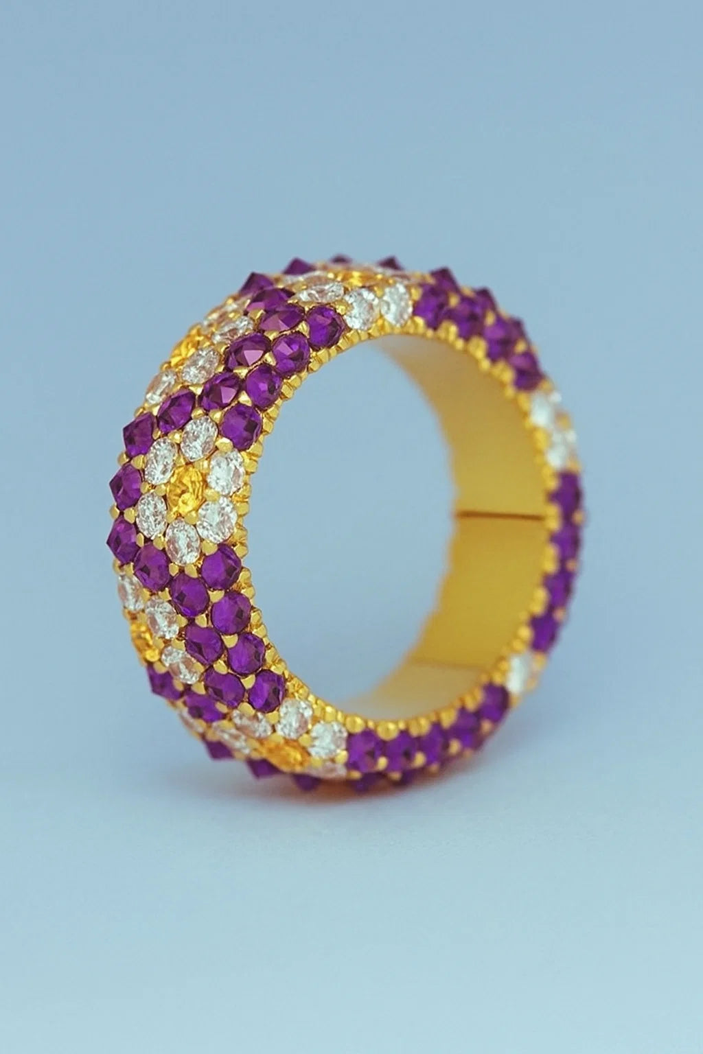 Spike Flower Ring Amethyst