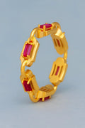 Milano Link Ring Ruby Baguette