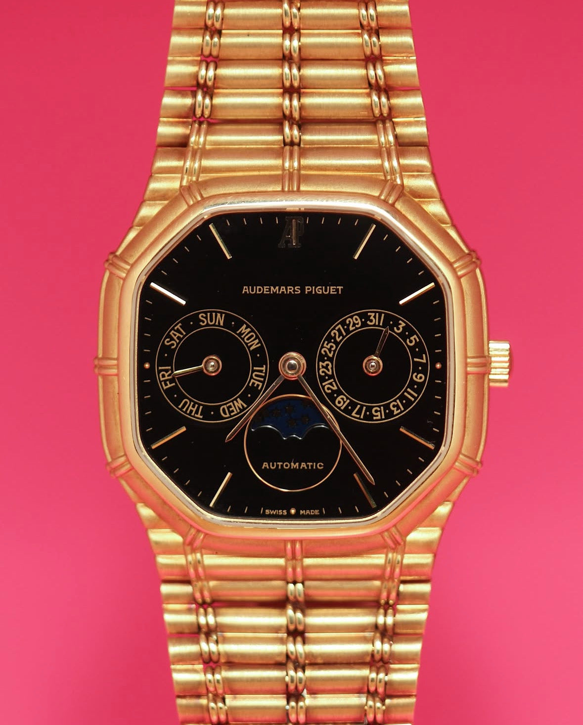 Audemars Piguet Bamboo Day-Date Moonphase Black Laquer Dial